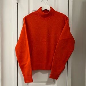 HM red/orange mock neck sweater